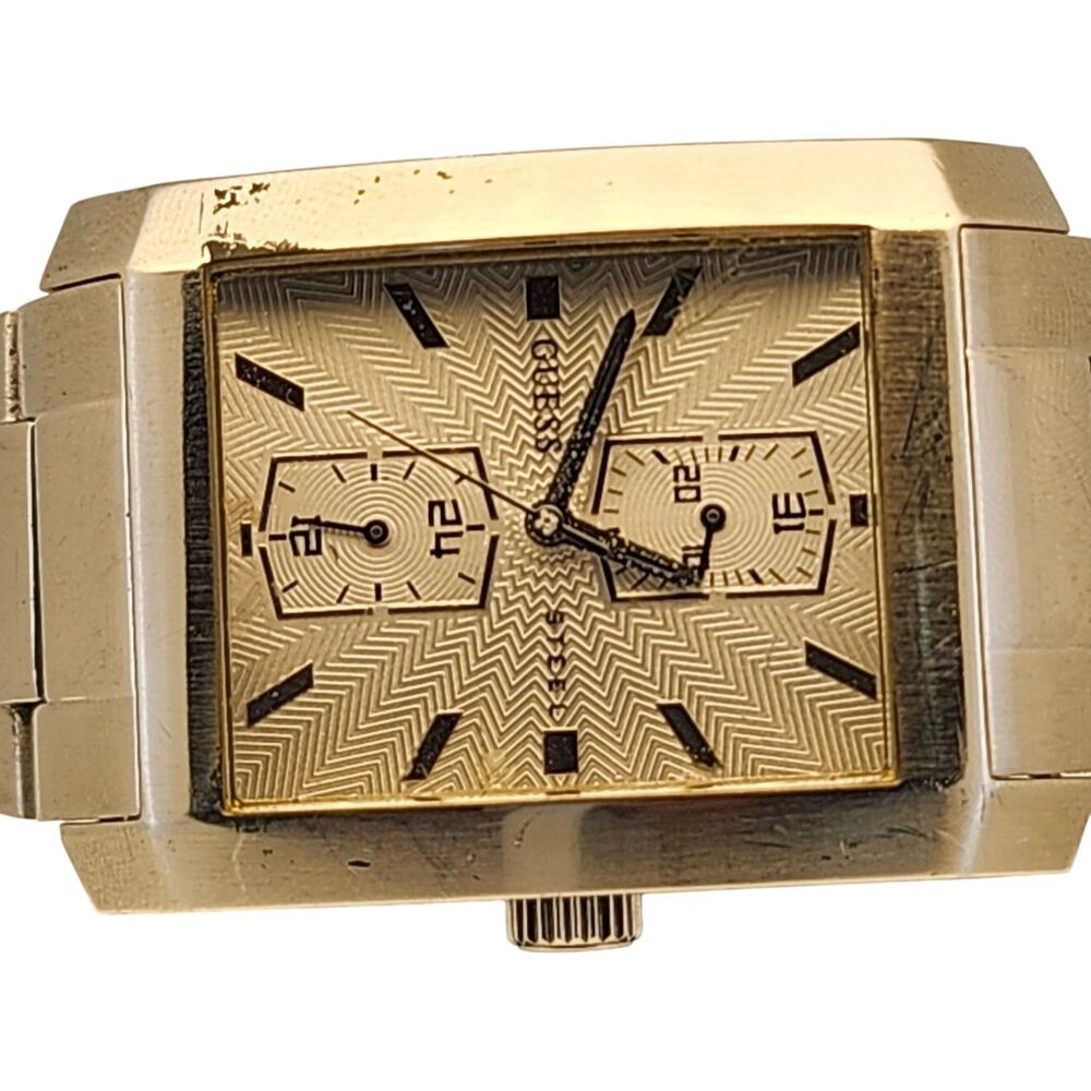 Guess Steel Rectangular Dual-Dial Silver Dial Quartz Watch G10133G